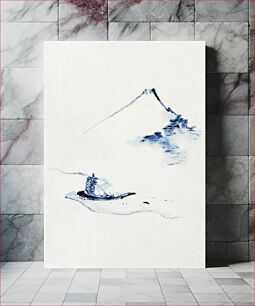 Πίνακας, Hokusai's A person in a small boat on a river with Mount Fuji in the background (1830-1850)