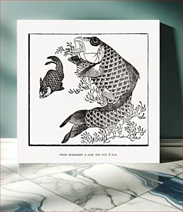 Πίνακας, Hokusai's carp fish, Japanese animal illustration