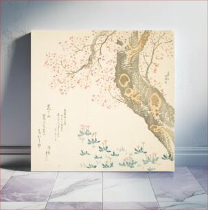 Πίνακας, Hokusai's Dandelions and clovers beneath cherry tree (1807)
