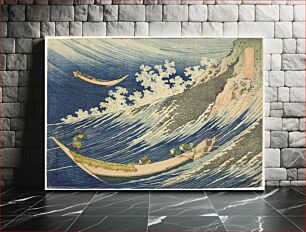 Πίνακας, Hokusai's Fishing Boats at Choshi in Shimosa (Soshu Choshi) from the series “One Thousand Pictures of the Ocean (Chie no umi)”