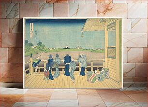 Πίνακας, Hokusai's Sazai Hall at the Temple of the Five Hundred Arhats (Gohyaku Rakanji Sazaidō), from the series Thirty-six Views of Mount Fuji (Fugaku sanjūrokkei) (1830-1832)