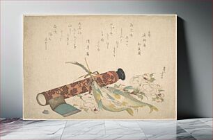 Πίνακας, Hokusai's Still Life: Double Cherry-Blossom Branch, Telescope, Sweet Fish, and Tissue Case (1804–13)