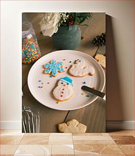 Πίνακας, Holiday Cookies with Sprinkles Γιορτινά μπισκότα με πασπάλισμα