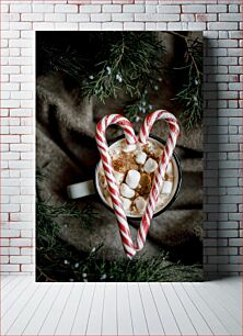 Πίνακας, Holiday Hot Cocoa with Candy Canes Ζεστό κακάο διακοπών με ζαχαρωτά