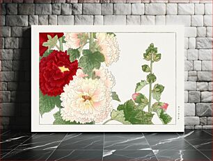 Πίνακας, Hollyhock flower, Japanese woodblock art