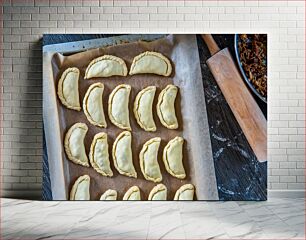 Πίνακας, Homemade Empanadas on a Baking Tray Σπιτικές εμπανάδες σε ταψί