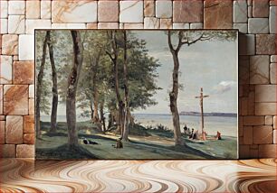 Πίνακας, Honfleur: Calvary by Camille Corot