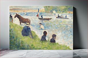 Πίνακας, Horse and Boats (Study for "Bathers at Asnières") (ca. 1883–1884) by Georges Seurat