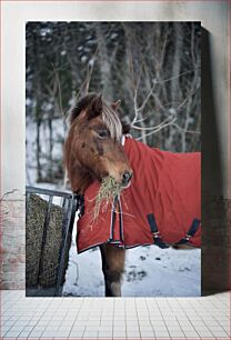 Πίνακας, Horse Eating Hay in Winter Άλογο που τρώει σανό το χειμώνα