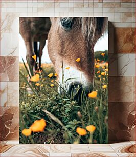 Πίνακας, Horse Grazing Among Flowers Άλογο που βόσκει ανάμεσα σε λουλούδια