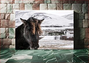 Πίνακας, Horse in a Snowy Landscape Άλογο σε ένα χιονισμένο τοπίο