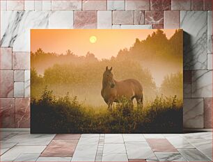 Πίνακας, Horse in Misty Sunrise Άλογο στο Misty Sunrise