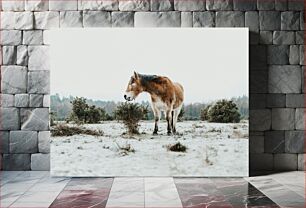 Πίνακας, Horse in Snowy Field Άλογο στο Χιονισμένο Πεδίο