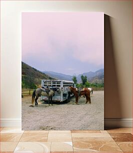 Πίνακας, Horses and Trailer in Mountainous Terrain Άλογα και ρυμουλκούμενο στο ορεινό έδαφος