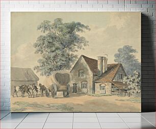 Πίνακας, Horses and Wagon Outside a Cottage