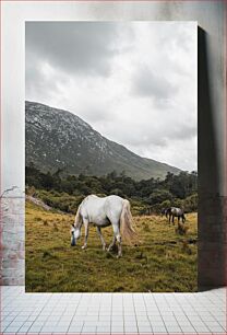 Πίνακας, Horses Grazing in a Mountainous Landscape Άλογα που βόσκουν σε ορεινό τοπίο