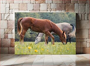 Πίνακας, Horses Grazing in a Pasture Άλογα που βόσκουν σε λιβάδι