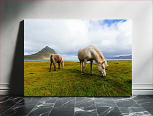 Πίνακας, Horses Grazing in Scenic Landscape Άλογα που βόσκουν σε γραφικό τοπίο