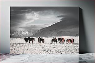 Πίνακας, Horses in a Snowy Landscape Άλογα σε ένα χιονισμένο τοπίο