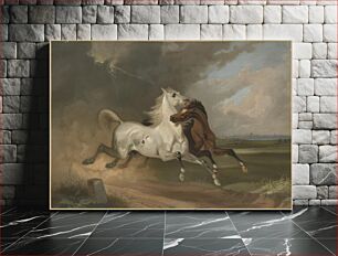 Πίνακας, Horses in a storm