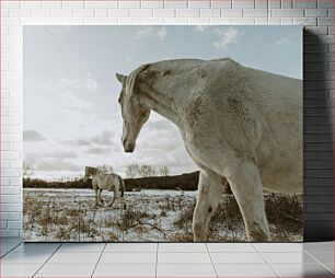 Πίνακας, Horses in a Winter Field Άλογα σε ένα χειμερινό χωράφι