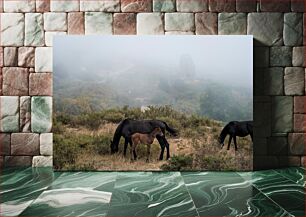 Πίνακας, Horses in Misty Landscape Άλογα σε ομιχλώδες τοπίο