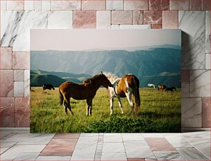 Πίνακας, Horses in Mountain Pasture Άλογα σε ορεινά βοσκοτόπια