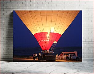 Πίνακας, Hot Air Balloon at Night Μπαλόνι ζεστού αέρα τη νύχτα