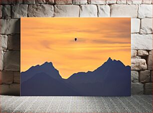 Πίνακας, Hot Air Balloon at Sunset Μπαλόνι ζεστού αέρα στο ηλιοβασίλεμα