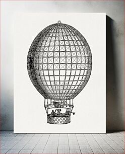 Πίνακας, Hot-air balloon launched in Milan, February 25, 1784, mounted by the knight Andreani and the Gerli brothers (fourth air voyage) (1868) vintage illustration by Louis Figuier