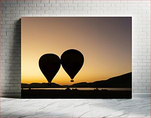 Πίνακας, Hot Air Balloons at Sunset Μπαλόνια ζεστού αέρα στο ηλιοβασίλεμα