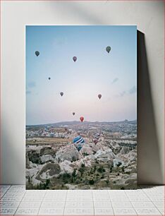 Πίνακας, Hot Air Balloons over a Unique Landscape Μπαλόνια ζεστού αέρα πάνω από ένα μοναδικό τοπίο