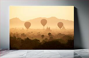 Πίνακας, Hot Air Balloons Over Ancient Landscape Μπαλόνια ζεστού αέρα πάνω από το αρχαίο τοπίο