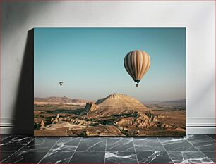 Πίνακας, Hot Air Balloons Over Desert Landscape Μπαλόνια ζεστού αέρα πάνω από το τοπίο της ερήμου