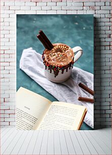 Πίνακας, Hot Chocolate and an Open Book Ζεστή σοκολάτα και ένα ανοιχτό βιβλίο