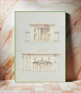 Πίνακας, House for Henry Whitney, New Haven, Connecticut (front and side elevations)