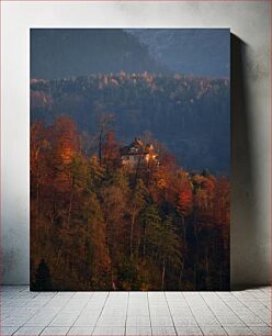 Πίνακας, House in an Autumn Forest Σπίτι σε ένα φθινοπωρινό δάσος