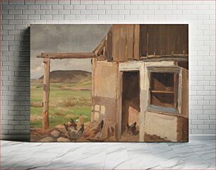 Πίνακας, House with chicken coop by Hans Smidth