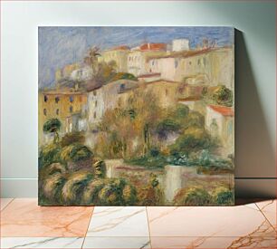 Πίνακας, Houses on a Hill (Groupe de maisons sur un coteau) by Pierre Auguste Renoir
