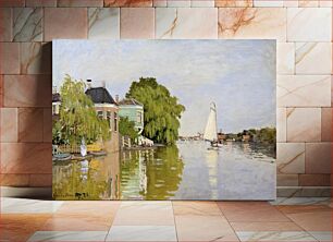 Πίνακας, Houses on the Achterzaan (1871) by Claude Monet