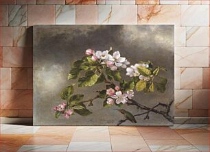 Πίνακας, Hummingbird and Apple Blossoms (1875) in high resolution by Martin Johnson Heade