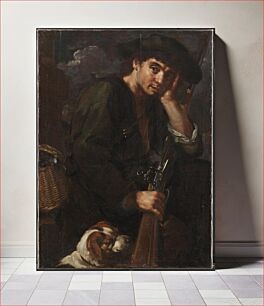 Πίνακας, Hunter with gun and dog.(Allegory of "The Air") by Bernardo Eberhart Keilhau