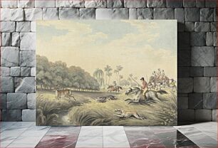 Πίνακας, Hunting a Hog-Deer: plate 24 for "Oriental Field Sports"