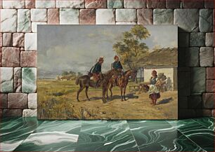Πίνακας, Hussars in front of the house, August Meissl