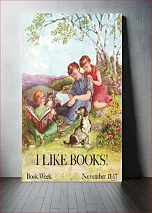 Πίνακας, I like books! Book week, November 11-17 (1962) vintage poster by Kate Seredy
