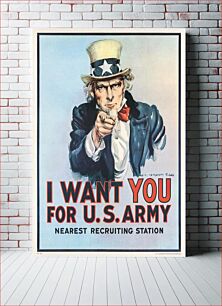 Πίνακας, I want you for U.S. Army (1975) aesthetic print by James Montgomery Flag