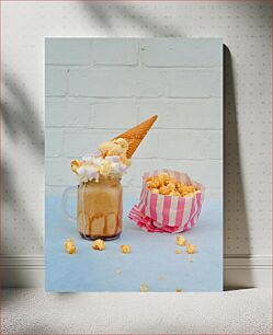 Πίνακας, Ice Cream Shake with Popcorn Παγωτό σέικ με ποπ κορν