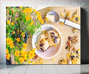 Πίνακας, Ice Cream with Nuts and Flowers Παγωτό με ξηρούς καρπούς και λουλούδια