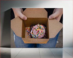 Πίνακας, Ice Cream with Sprinkles in a Box Παγωτό με Πασπαλίσματα σε Κουτί