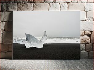 Πίνακας, Ice on Black Sand Beach Πάγος στην παραλία της Μαύρης Άμμου